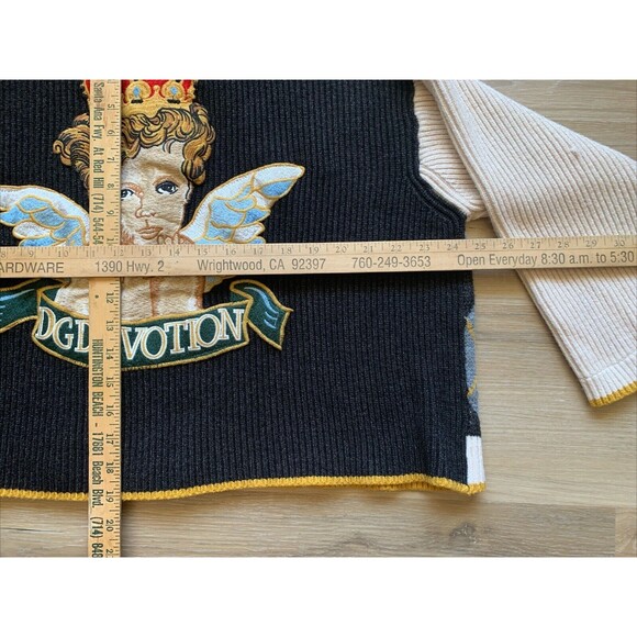 OOAK? Harlequin Crop Top Joker Devolution Cable Knit CARDIGAN Sweater Size 3X - Picture 11 of 12